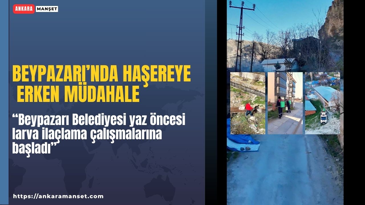 Beypazarı Belediyesi yaz öncesi larva ilaçlama çalışmalarına başladı