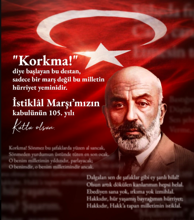 Etimesgut Belediyesi’nden İstiklâl Marşı’nın Kabulünün 105. Yılı Mesajı