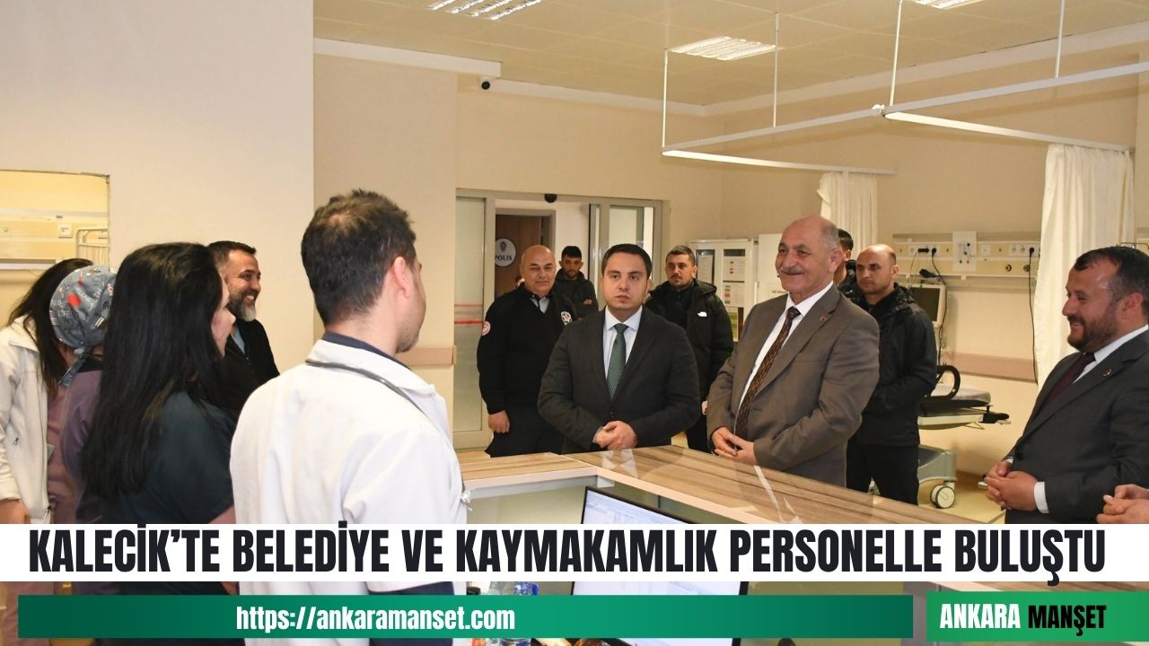 Kalecik’te Belediye Başkanı ve Kaymakam, nöbetçi personelle bayramlaştı