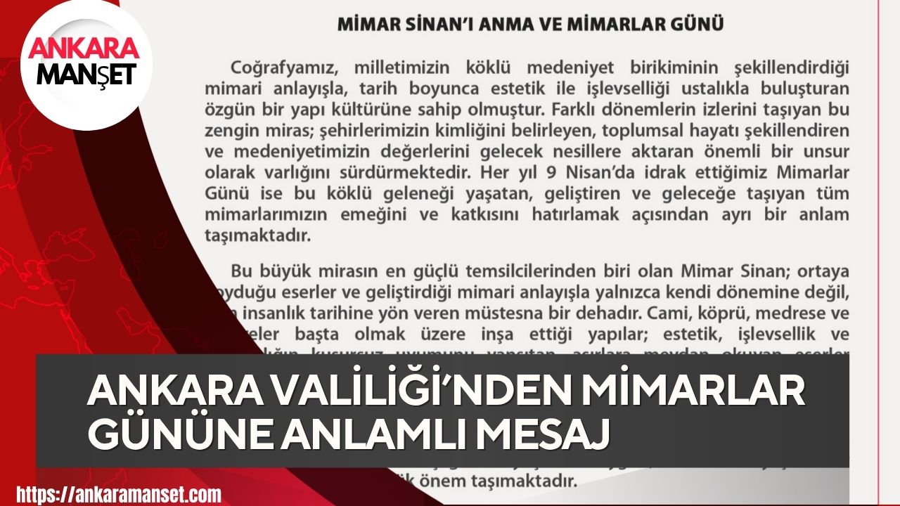 Mimar Sinan anıldı Mimarlar Günü’nde anlamlı mesaj verildi