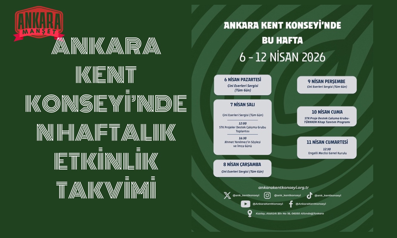 ANKARA KENT KONSEYİ’NDEN HAFTALIK ETKİNLİK TAKVİMİ