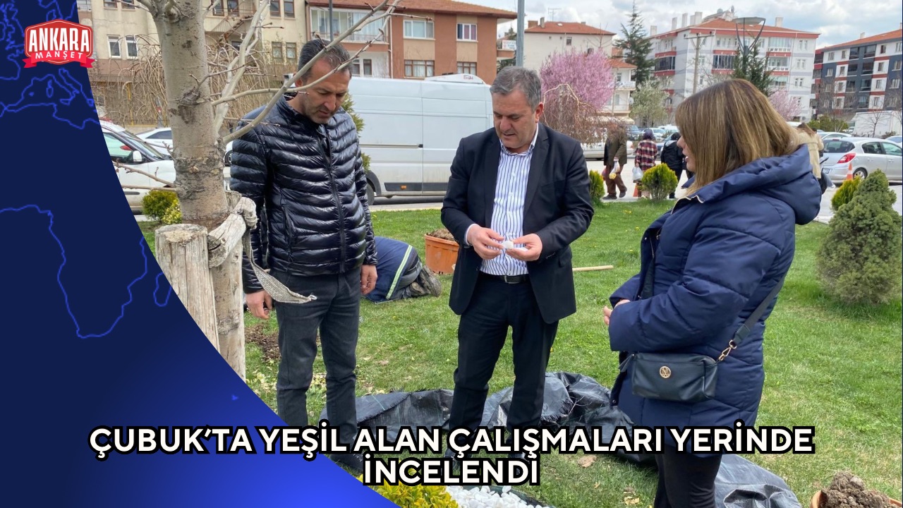ÇUBUK’TA YEŞİL ALAN ÇALIŞMALARI YERİNDE İNCELENDİ