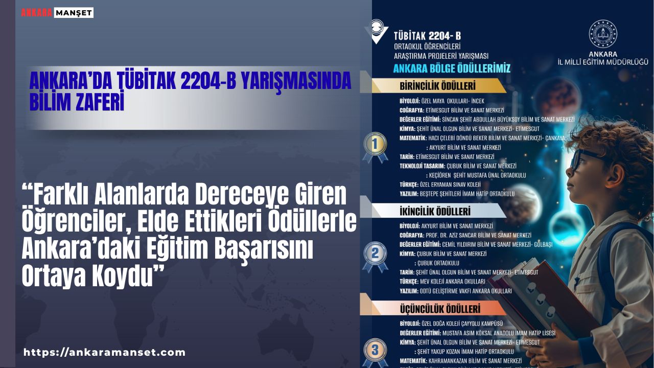 Ankara’dan katılan ortaokul öğrencileri, farklı alanlarda elde ettikleri derecelerle bölge finallerine damga vurdu
