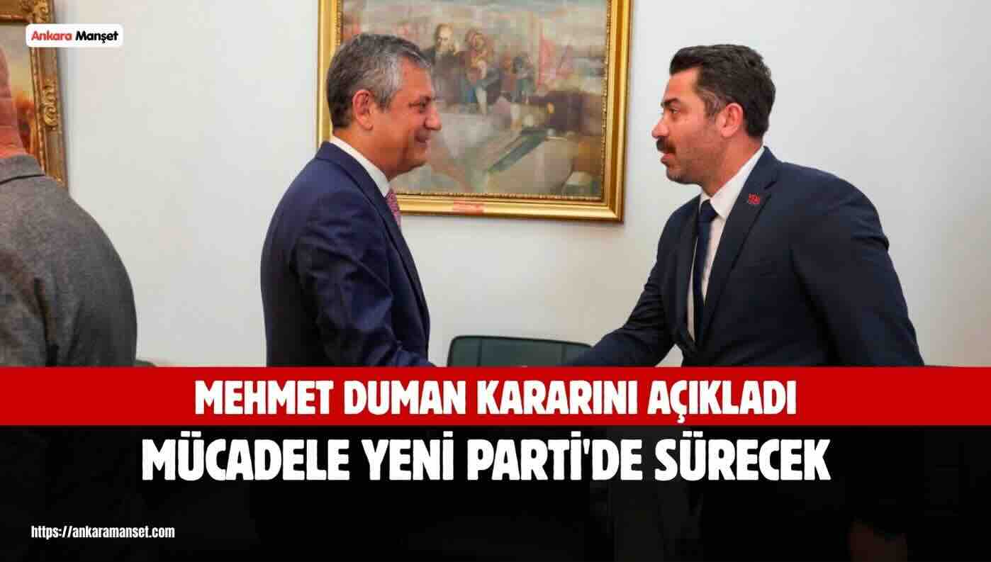 Yeni Parti Balâ İlçe Başkanı Mehmet Duman: “Mücadelemizi Yeni Parti Çatısı Altında Sürdüreceğiz”