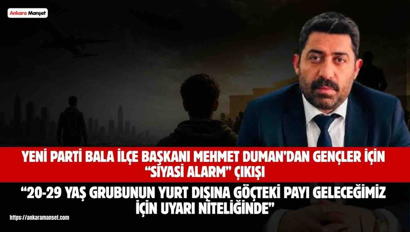 Mehmet Duman: “Gençlerin Geleceğini İstatistiklere Bırakamayız”